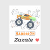Sticker Monster Car Trucks Nom personnalisé (Feuille)