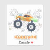 Sticker Monster Car Trucks Nom personnalisé (Feuille)