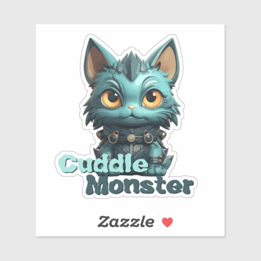 Sticker Monster Cat - "Monstre Cuddle" (Feuille)