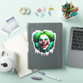 Sticker Monster Clown Green Graphic Cheveux dé-coupé (Couverture iPad)