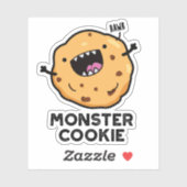Sticker Monster Cookie Funky Food Pun (Feuille)