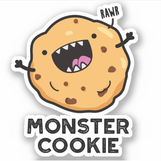 Sticker Monster Cookie Funky Food Pun (Devant)