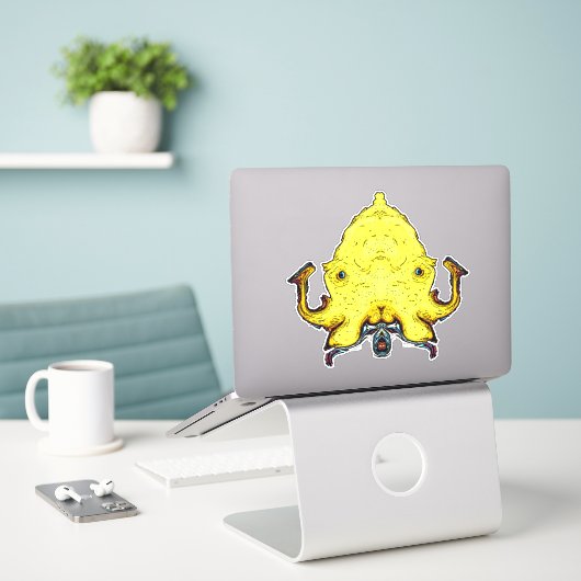 Sticker Monster face de dieu (Ordinateur portable sur le bureau)