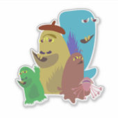 Sticker Monster Friends Forever Character Cartoon Art (Devant)