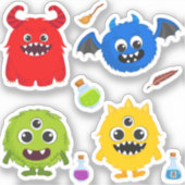 Sticker Monster Halloween Cute (Recto)