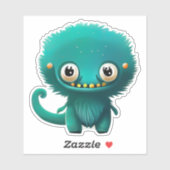 Sticker Monster monstre de Whimsical pour enfants (Feuille)