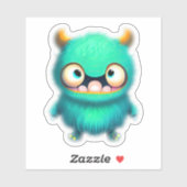 Sticker Monster monstre de Whimsical pour enfants (Feuille)