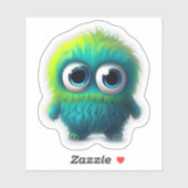 Sticker Monster monstre de Whimsical pour enfants (Feuille)