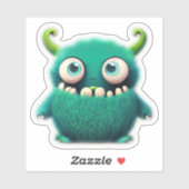Sticker Monster monstre de Whimsical pour enfants (Feuille)