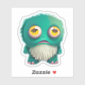 Sticker Monster monstre de Whimsical pour enfants (Feuille)