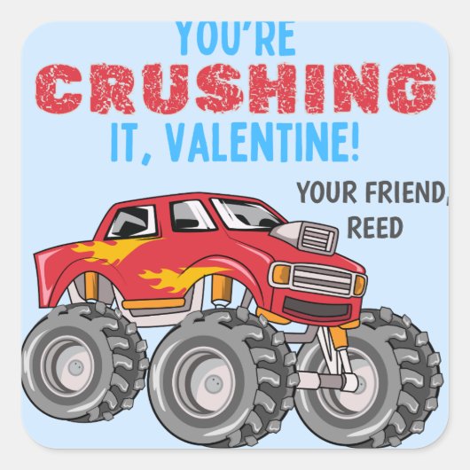Sticker Monster Truck Valentines (Devant)