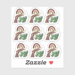 Sticker Monstera Arc-en-ciel Bohémienne Féminine 
