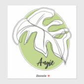 Sticker Monstera Leaf Nom auto Décalage personnalisé (Feuille)