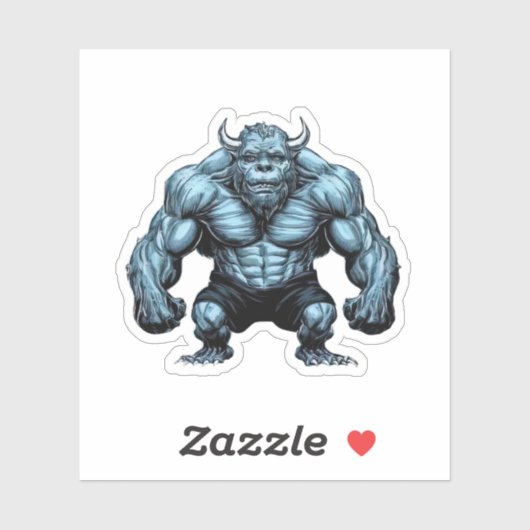 Sticker Monstre à cornes (Feuille)