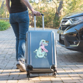Sticker monstre alien dessin animé bleu clair (Valise Insitu)