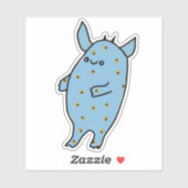 Sticker Monstre Blue Kawaii (Feuille)