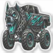 Sticker Monstre Camion Pitbull Féroce (Devant)