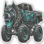 Sticker Monstre Camion Pitbull Féroce (Devant)
