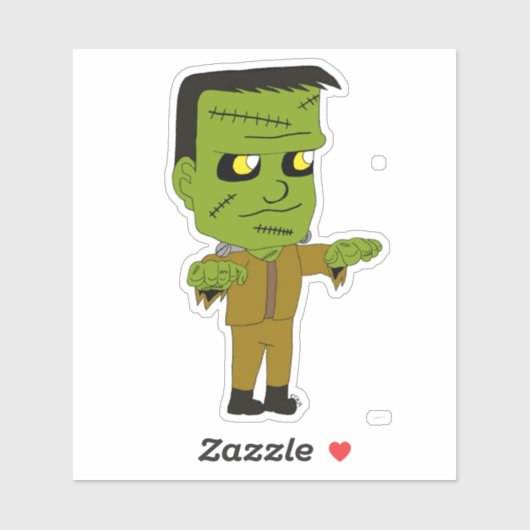 Sticker monstre chibi (Feuille)