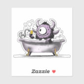 Sticker Monstre dans le bain bulle (Feuille)