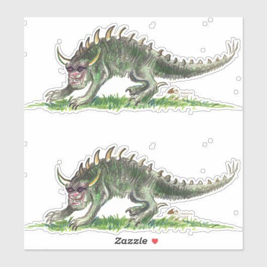 Sticker Monstre de cercueil noir Rheinlander Wisconsin (Feuille)