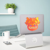 Sticker Monstre de feu (Ordinateur portable sur le bureau)