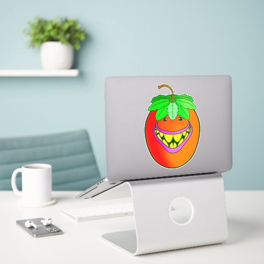 Sticker Monstre de Tomate (Ordinateur portable sur le bureau)