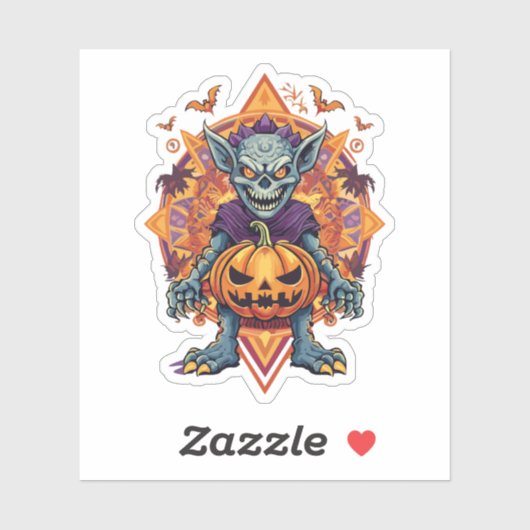 Sticker Monstre effrayant d'Halloween (Feuille)