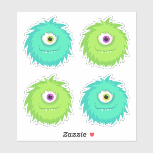 Sticker Monstre Furball Cute (Feuille)