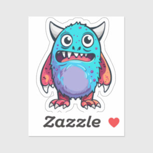 Sticker Monstre mignon bleu