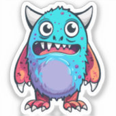 Sticker Monstre mignon bleu (Recto)