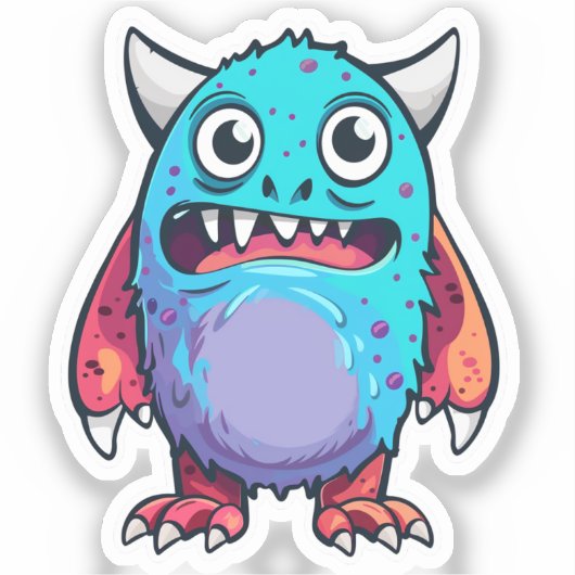 Sticker Monstre mignon bleu (Recto)