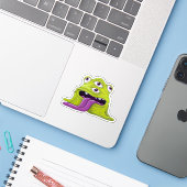 Sticker Monstre mince (Ordinateur portable avec iPhone)