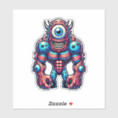 Sticker monstre Neon Cyclops (Feuille)
