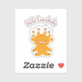 Sticker Monstre orange (Feuille)
