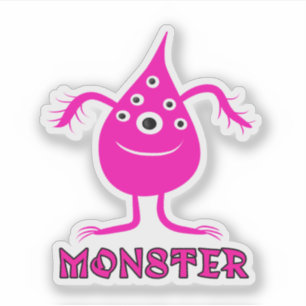Sticker Monstre rose