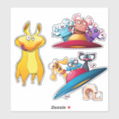 Sticker Monstres de l'espace (Feuille)