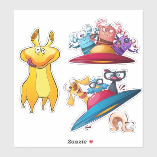 Sticker Monstres de l'espace (Feuille)