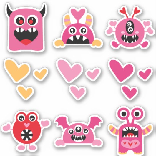 Sticker Monstres de Saint Valentin (Devant)