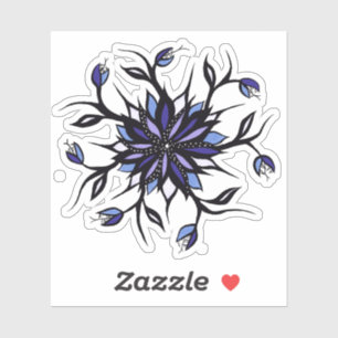 Sticker Monstres Et Dents De Mandala Floral Gothique