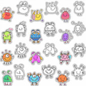 Sticker Monstres mignons et jumeaux Outline (Devant)