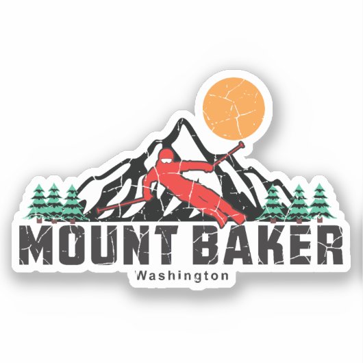 Sticker Mont Baker Ski Washington (Recto)