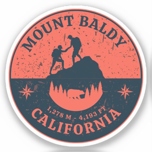 Sticker mont baldy Randonnée, col montana alpin (Recto)