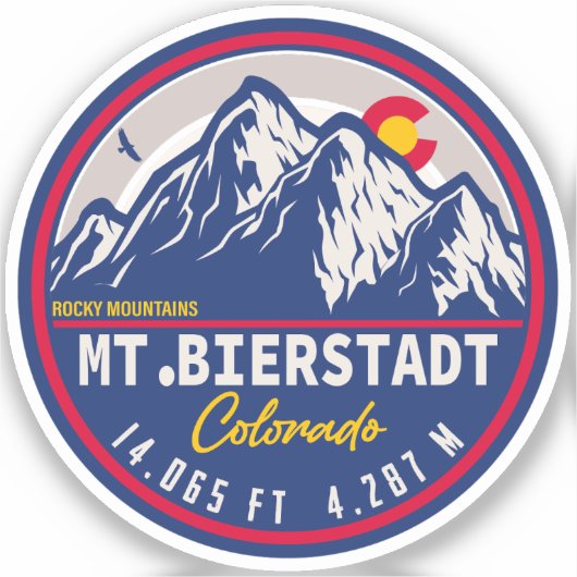 Sticker Mont Bierstadt - Colorado 14ers Coucher de soleil  (Recto)
