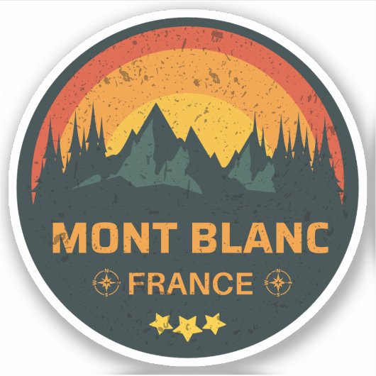 Sticker Mont Blanc randonnée aventure française - Monte Bi (Devant)