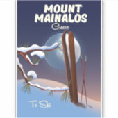 Sticker Mont Mainalos impression de ski grec. (Devant)