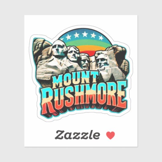 Sticker Mont Rushmore, Dakota du Sud (Feuille)
