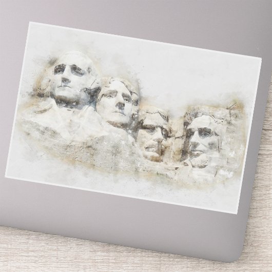 Sticker Mont Rushmore, œuvre d'art aquarelle présidentiell