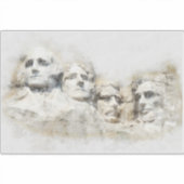 Sticker Mont Rushmore, œuvre d'art aquarelle présidentiell (Devant)
