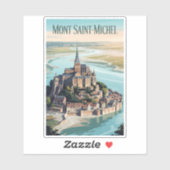 Sticker Mont-Saint-Michel France Illustration Travel Art (Feuille)